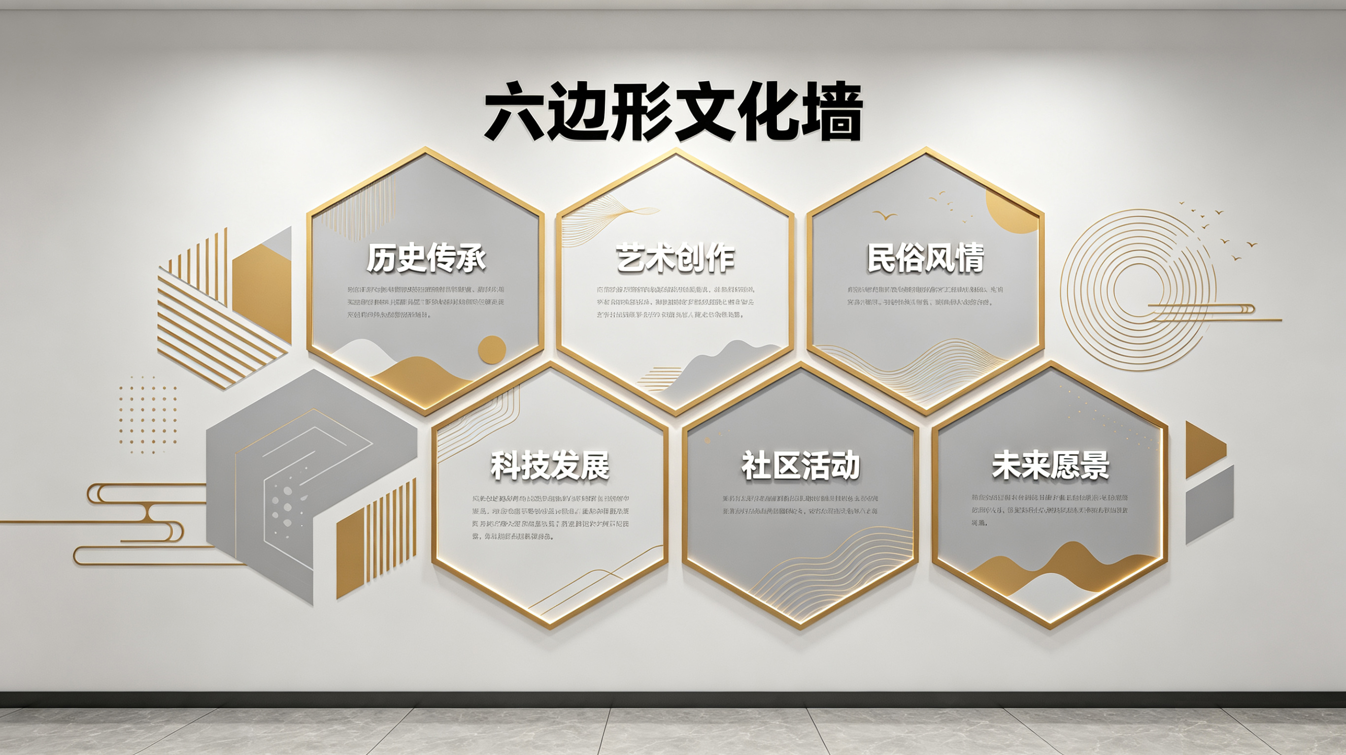 旬邑企业文化墙 | 六边形信息美学